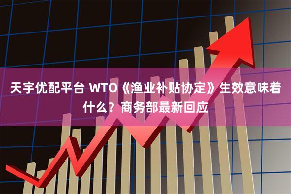 天宇优配平台 WTO《渔业补贴协定》生效意味着什么？商务部最新回应